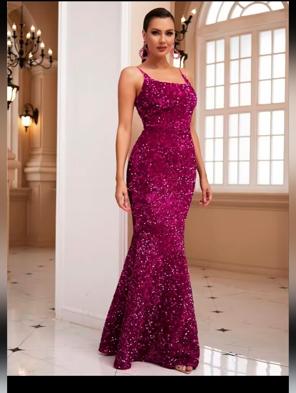 NWT Love&lemonade Pink Sequin Evening/prom Dress